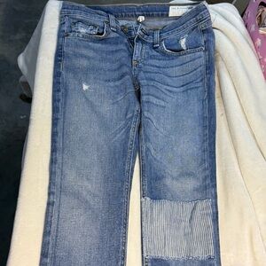 rag & bone Blue Distressed Boyfriend Jeans